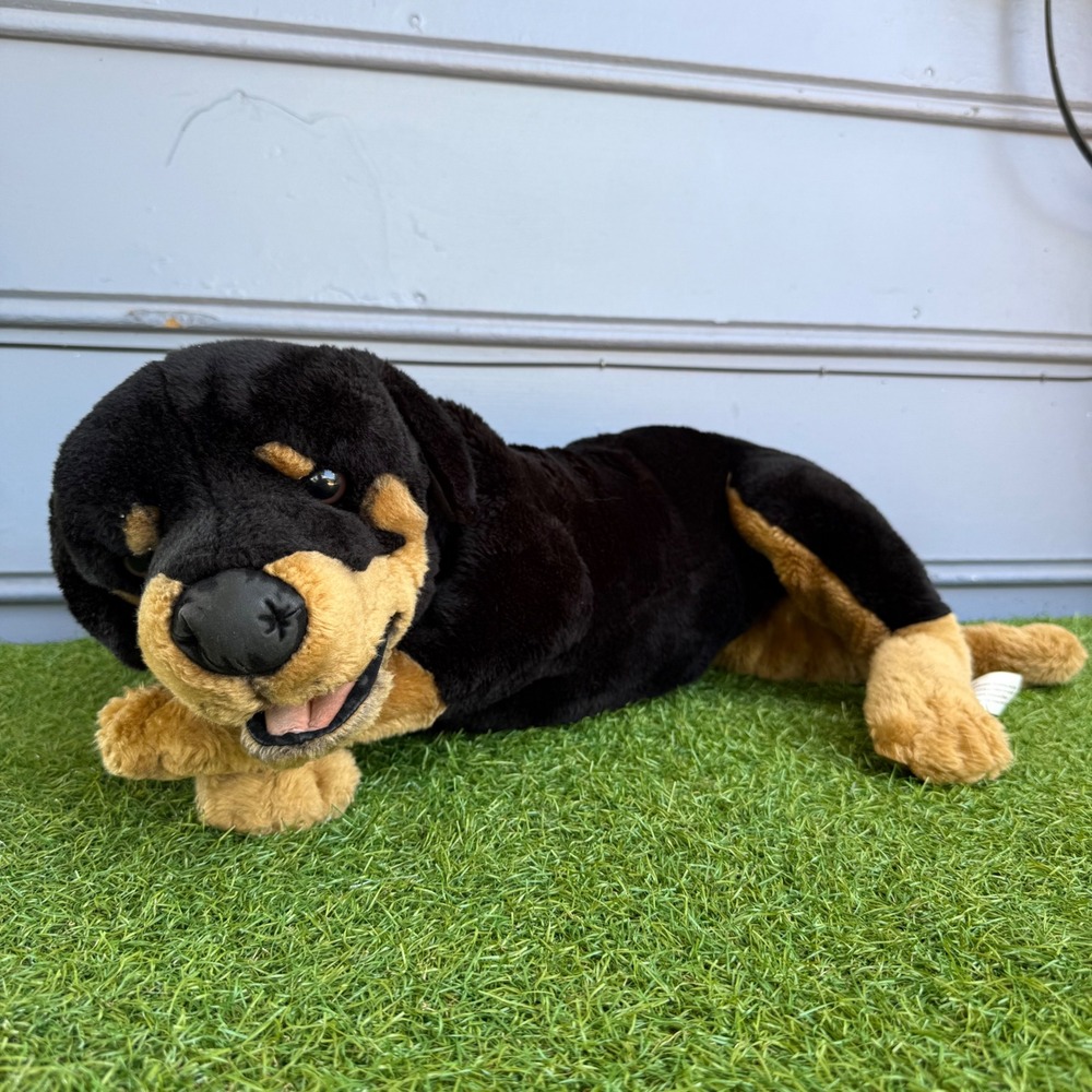 Vintage PJ Classic HK Rottweiler Plush‎ Large Stuffed Animal Dog Black 25 Inch